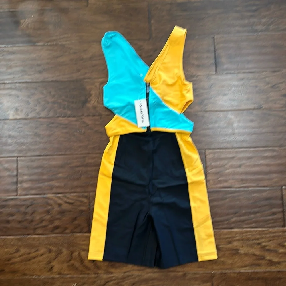 Outdoor Voices STW Cutout Bodysuit in Capti/Mango/Black XS - Picture 3 of 11